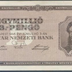 1946.- 1 millió B.- pengő - Egymillió - UNC