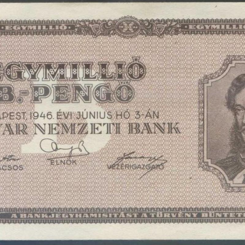 1946.- 1 millió B.- pengő - Egymillió - UNC