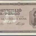 1946.- 1 millió B. pengő - inflációs pénz - Kossuth Lajos