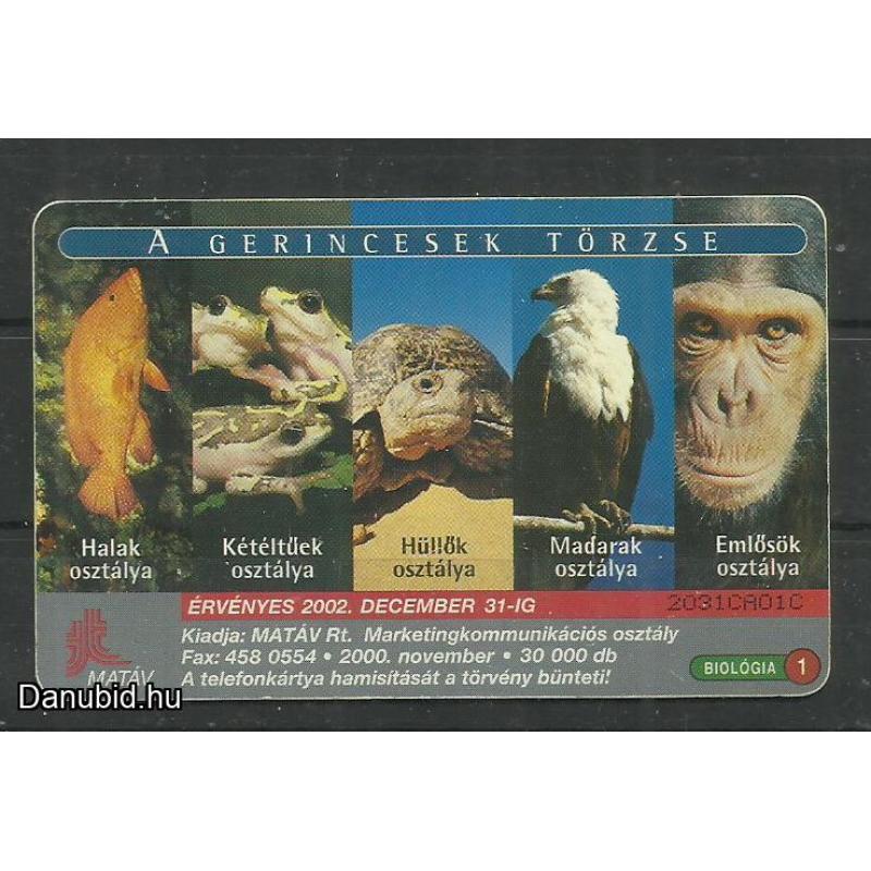 2000.- A gerincesek tőrzse - Magyar Telefonkártya