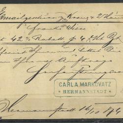 1874.- Nagyszeben - 2kr díjjegyes levelezőlap - Újbecse