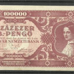 1946.- Százezer B.- pengő - 1 x hajtott - 100 000