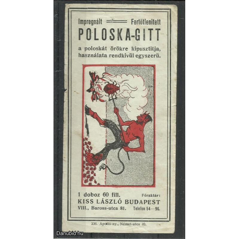 1920.-  1 db számolócédula - Poloska - gitt