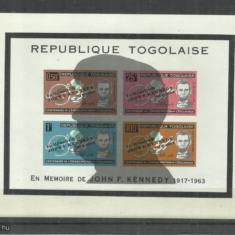1963.- Togo - vágott blokk - MNH/** - Kennedy és Lincoln