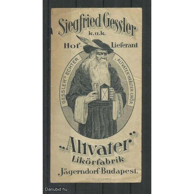 1920.-  1 db számolócédula - Altvater Gessler - K.u.K.