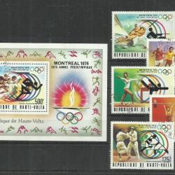 1976.- Felső - Volta - MNH/** - Olimpia - Montreál - blokk és sor