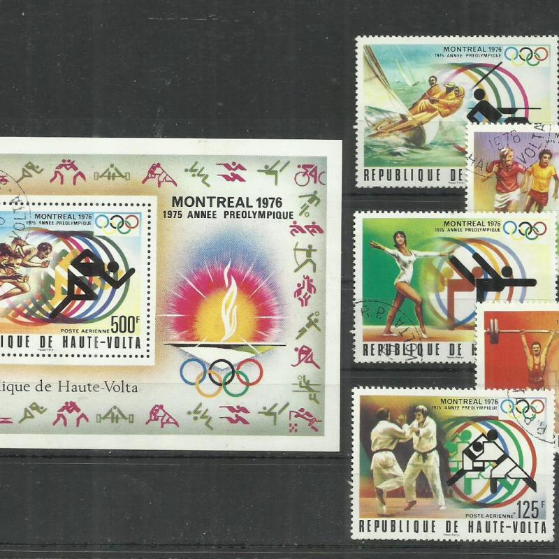 1976.- Felső - Volta - MNH/** - Olimpia - Montreál - blokk és sor