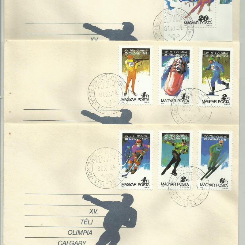 1988.- Calgary sor - F.D.C. + blokk - 3 db - Téli Olimpia