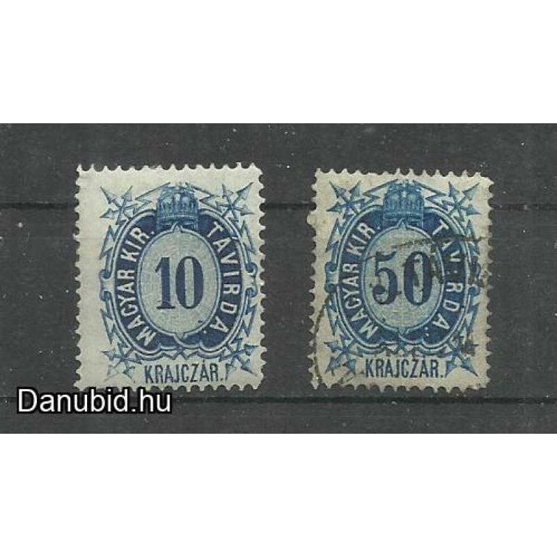 1873.- Távírda - bélyeg 2 db -10 és 50 krajczár