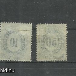 1873.- Távírda - bélyeg 2 db -10 és 50 krajczár