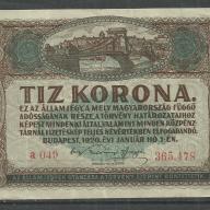 1920.- 10 korona - használt