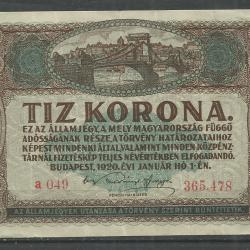 1920.- 10 korona - használt