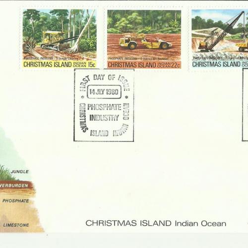 1980.- Karácsony - sziget - FDC - Foszfátipar - Indiai-óceán