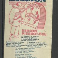 1920.-  1 db számolócédula - Berson - Pierrot - dal