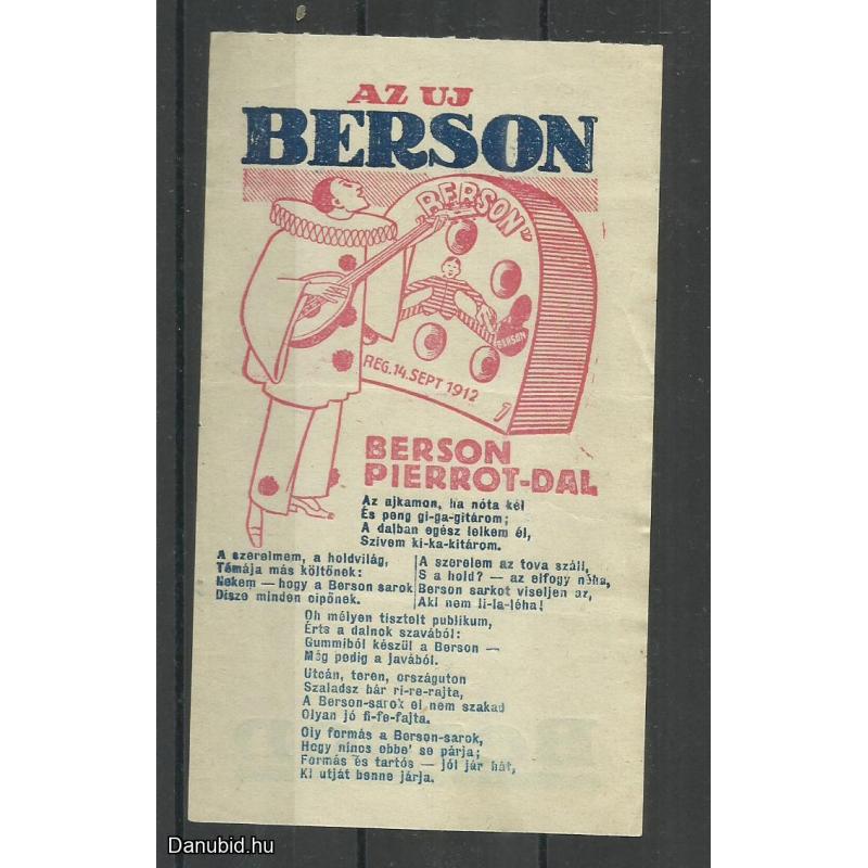 1920.-  1 db számolócédula - Berson - Pierrot - dal