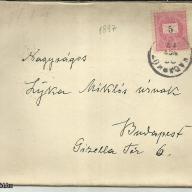 1897.- Levél - Kadarkút - Budapest - 5kr fekete számú