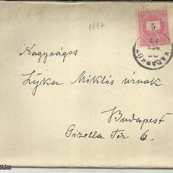 1897.- Levél - Kadarkút - Budapest - 5kr fekete számú