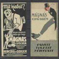 1920.-  1 db számolócédula - Mágnás cipő krém