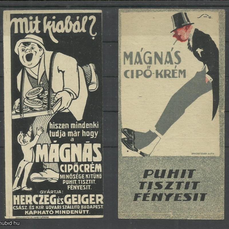 1920.-  1 db számolócédula - Mágnás cipő krém