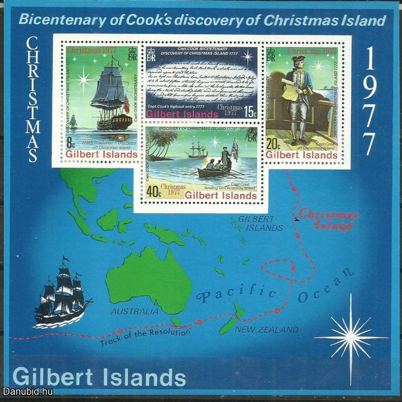 1977.- Gilbert-szigetek - blokk - MNH/** - James Cook kapitány hajója