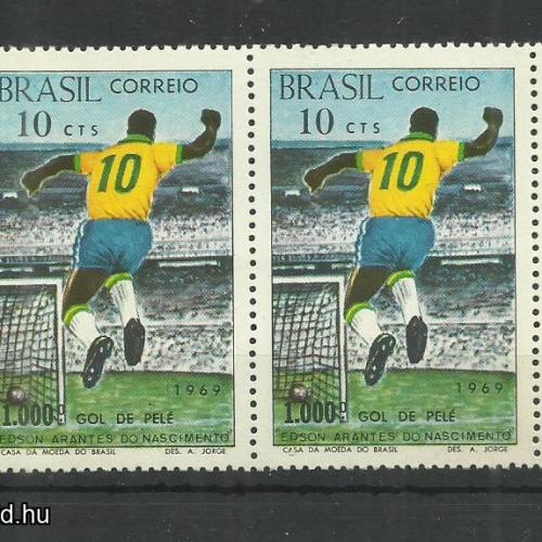 1969.- Brazilia - MNH/** - 2 x Pelé gólt lőtt