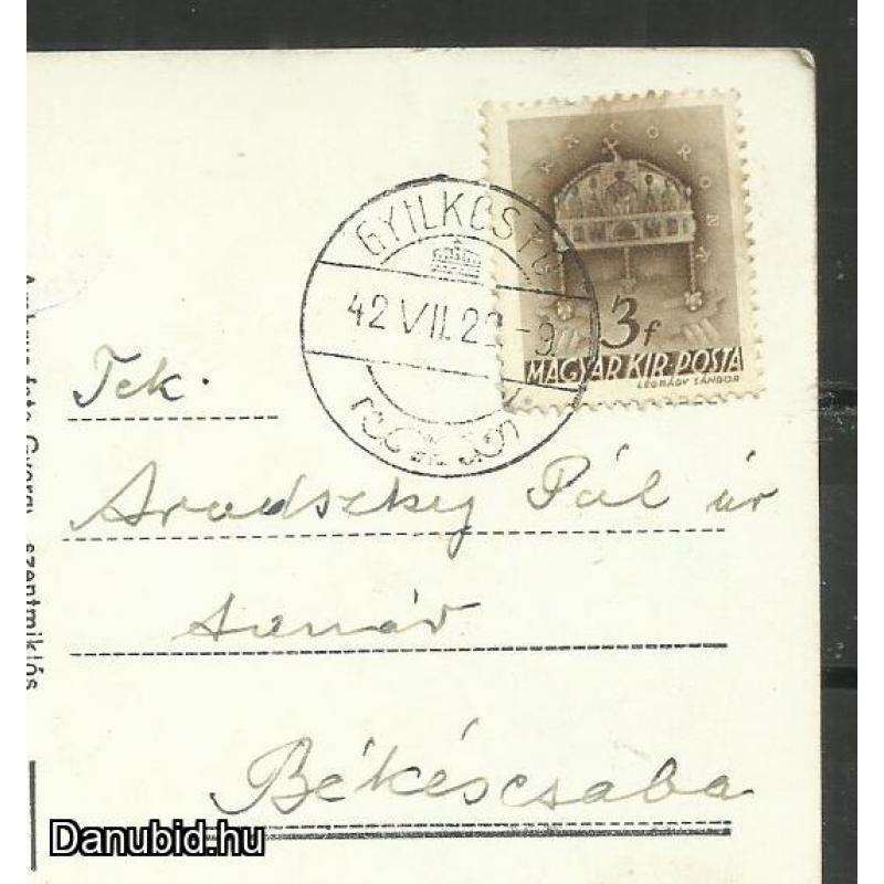 1942.- Gyilkostó - futott képeslap