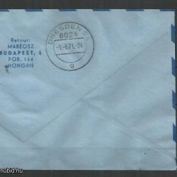 1971.- MALÉV - Aerogramm - Budapest-Drezda nyitó járat