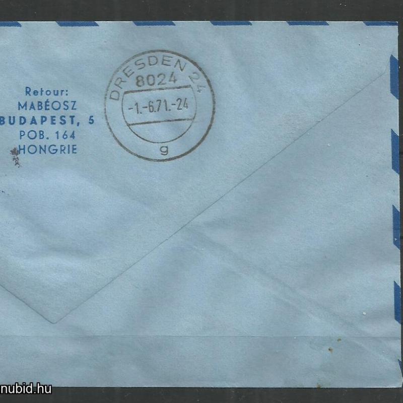 1971.- MALÉV - Aerogramm - Budapest-Drezda nyitó járat