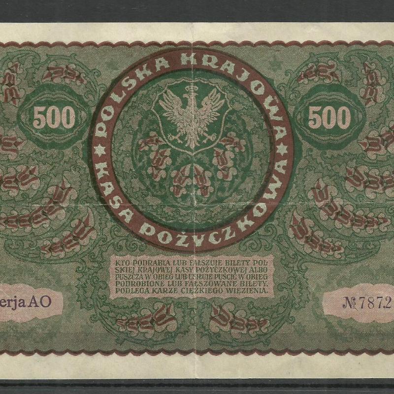 1919.- Lengyelország - 500 Marek Polskich