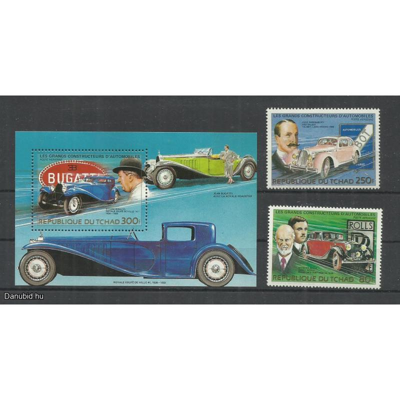 1983.- Csád -  blokk -Ettore Bugatti - Autógyártó