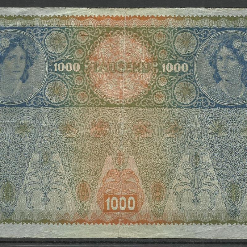 1902.- 1000 korona - Osztrák-Magyar bank - Deutschösterreich - II.kiadás
