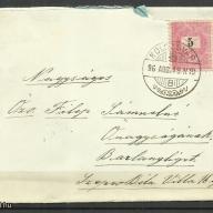 1896.- Levél - Kolozsvár - Barlang - liget - 5kr feketeszámú