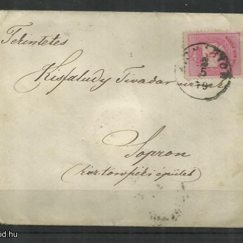 1879.- Levél - Nagy-Marton - Sopron - 5kr színes számú