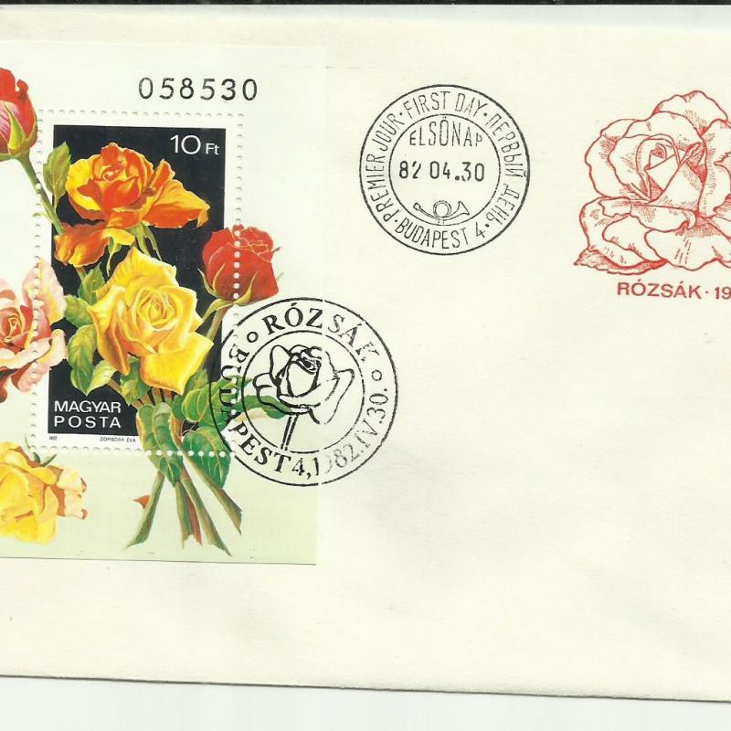 1982.- F.D.C. - nem futott -Rózsa blokk