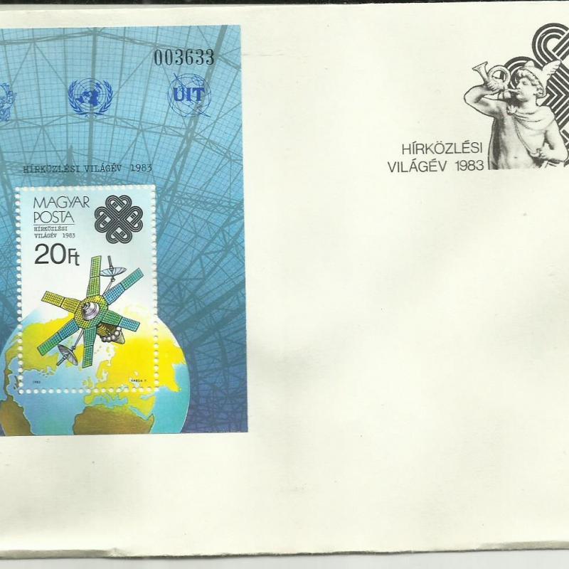 1983.- boríték -grafika - F.D.C. +blokk - Hírközlési Világév