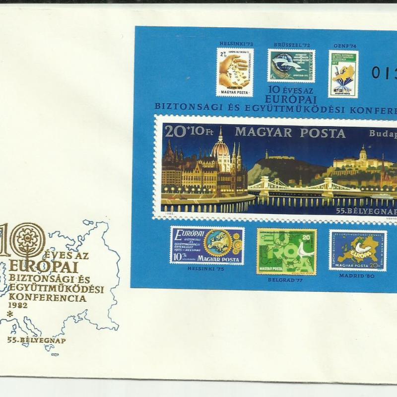 1982.- boríték -grafika - F.D.C. +blokk - 10 éves az EURÓPAI