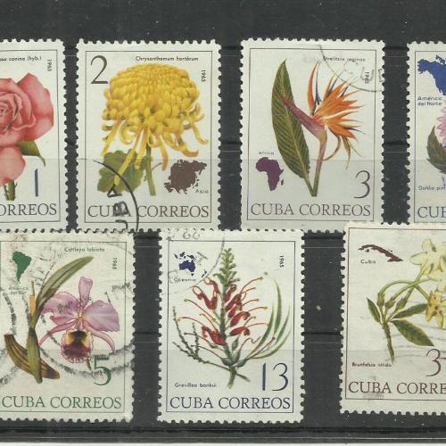 1965.- Kuba -Cuba -MNH/**- de pecsételt - Földrészek virágai sor