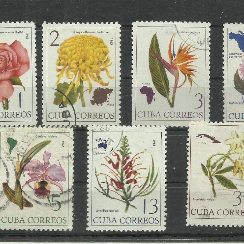 1965.- Kuba -Cuba -MNH/**- de pecsételt - Földrészek virágai sor