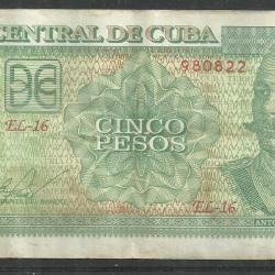 2011.- Kuba - 5 pezó papírpénz - használt