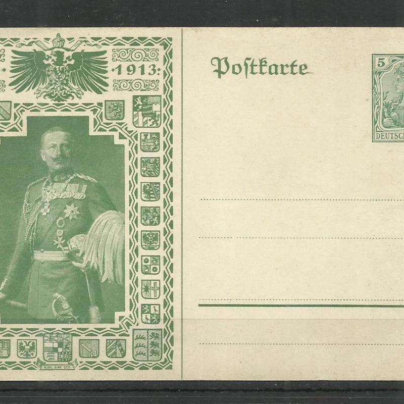 1913.- Deutsche Reich - képeslap - II. Vilmos császár -nem futott