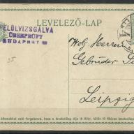 1916.- Levelezőlap - Budapestről Lipcsébe