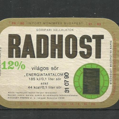 Címke-sör címke-Radhost