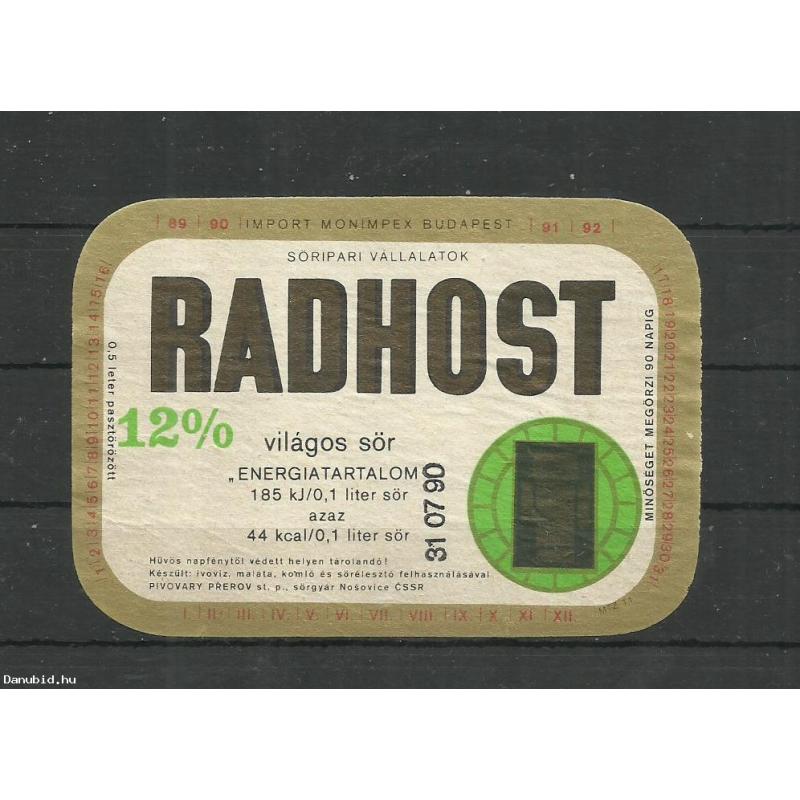 Címke-sör címke-Radhost