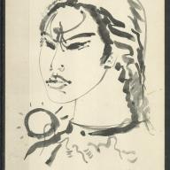 1966.- Hannoi-i lány / -Vietnám - lavírozott tus / Hincz Gyula