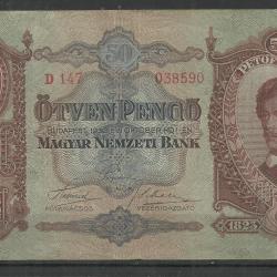 1932.- 50 pengő - használt - Petőfi Sándor