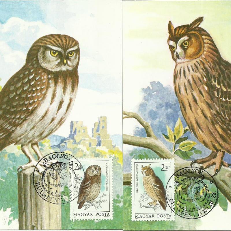 1984.- bagoly carte maximum - 7 db. nem futott