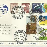 1985 .- Brazília bélyeg mix - levél Budapestre légiposta