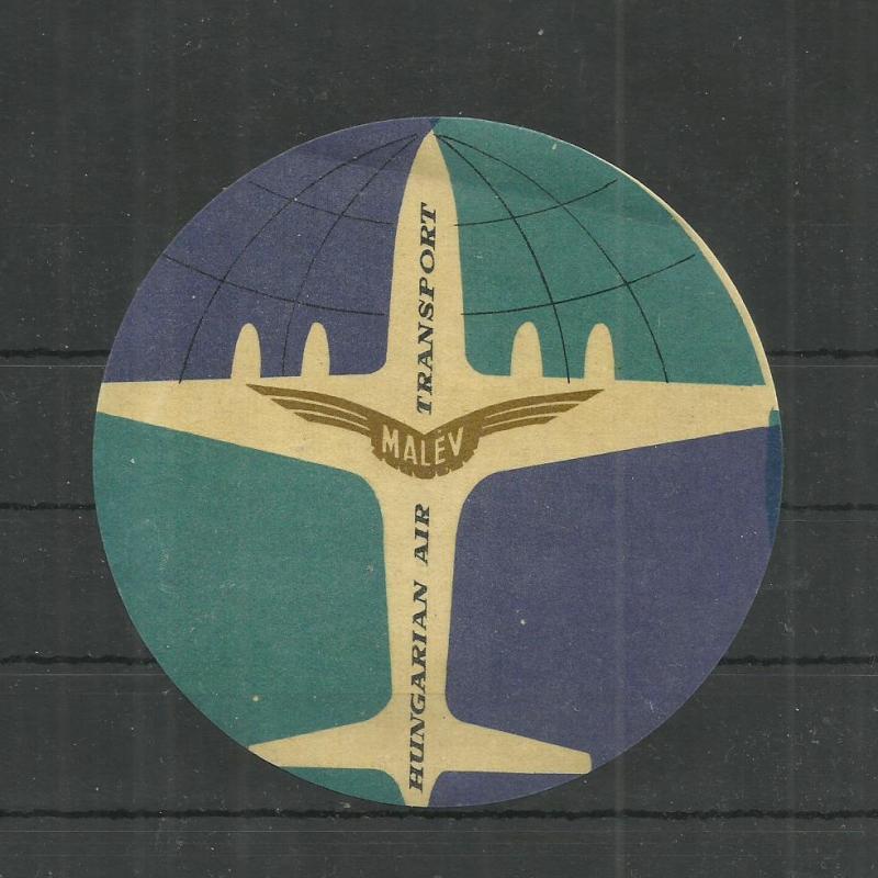 1960 - Bőröndcímke - Budapest - Malév