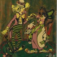 Cirkusz - olajfarost -bohócok -R.P. szignó