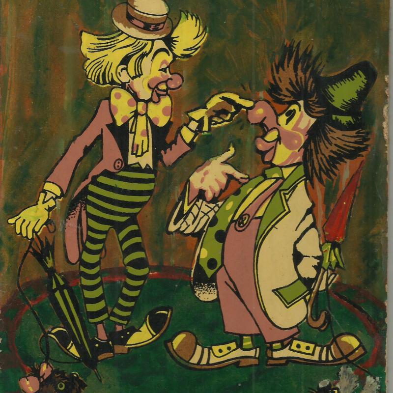 Cirkusz - olajfarost -bohócok -R.P. szignó